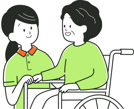 施設スタッフが施設利用者に寄り添う
